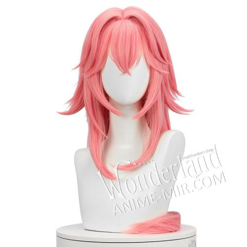Косплей парик Геншин импакт - Яэ Мико розовый / Genshin Impact - Yae Miko pink